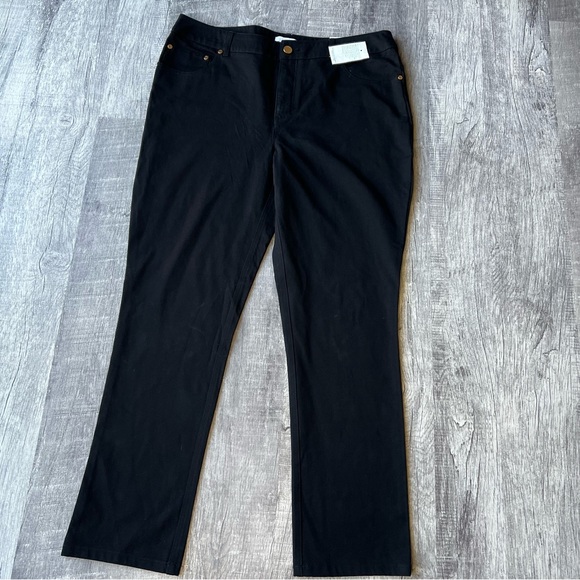 The Sophie by Eric Woman's Pants Slim Fit Black Hardware Stretch Size 16 - Picture 1 of 8